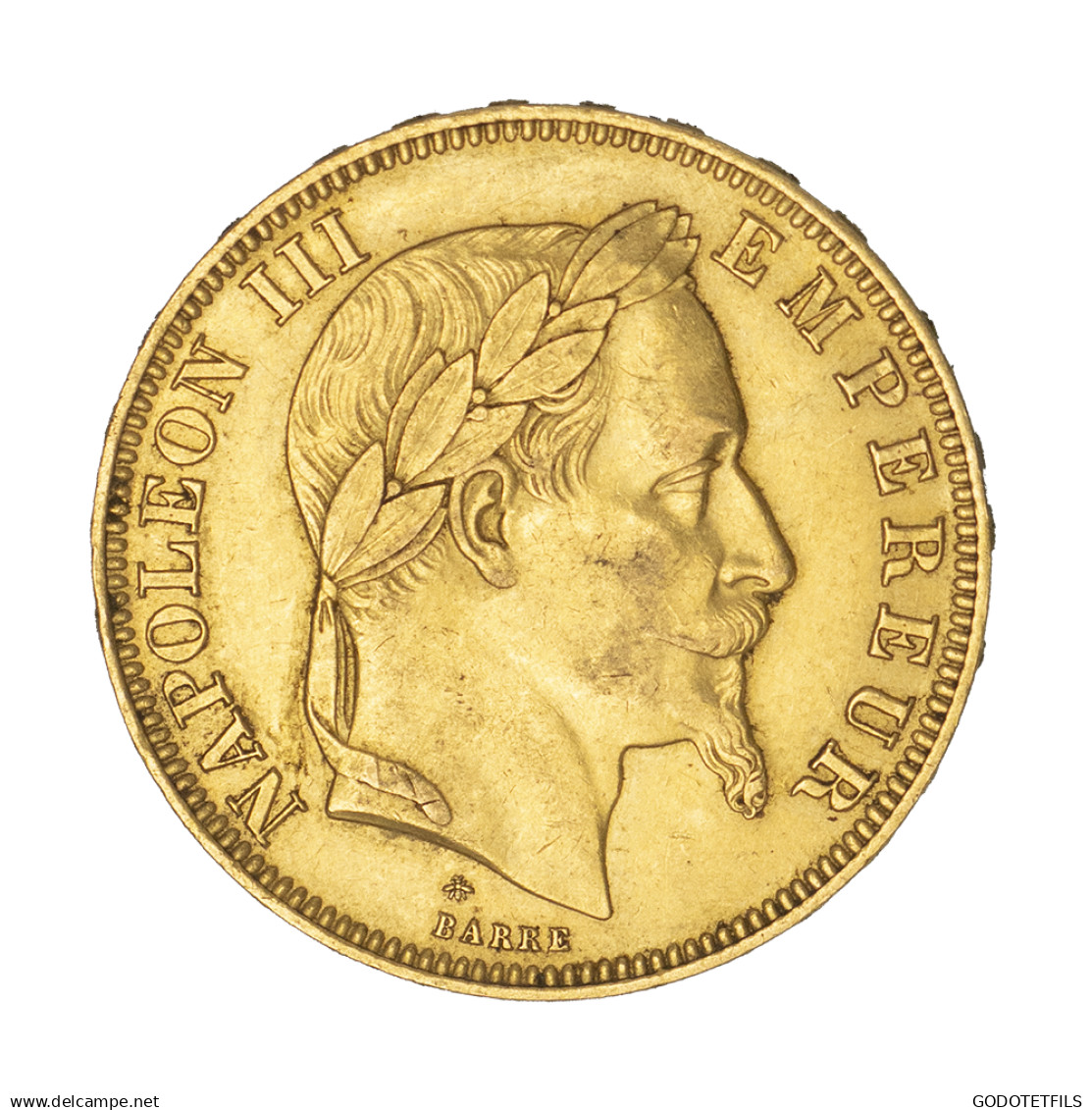 Second-Empire-50 Francs Napoléon III, Tête Laurée 1866 Paris - 50 Francs-or