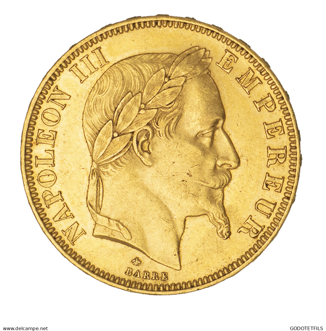 Second-Empire-50 Francs Napoléon III, Tête Laurée 1866 Paris - 50 Francs (oro)