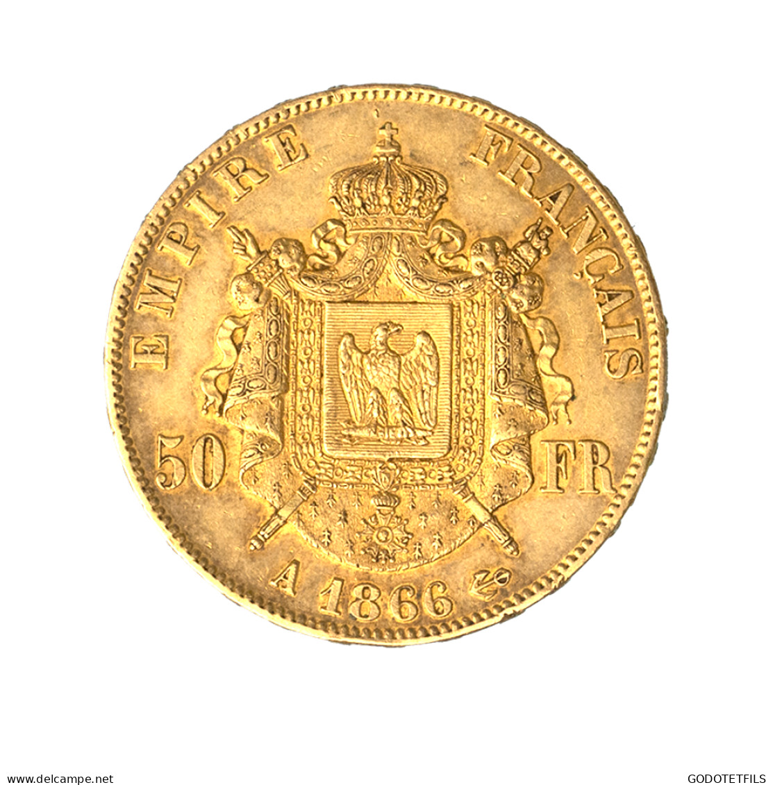 Second-Empire-50 Francs Napoléon III, Tête Laurée 1866 Paris - 50 Francs (gold)