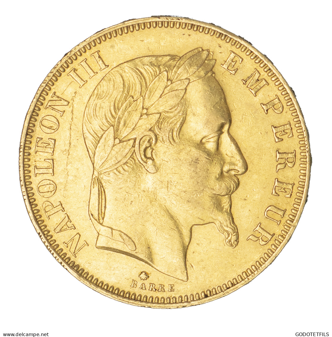 Second-Empire-50 Francs Napoléon III, Tête Laurée 1864 Paris - 50 Francs (goud)