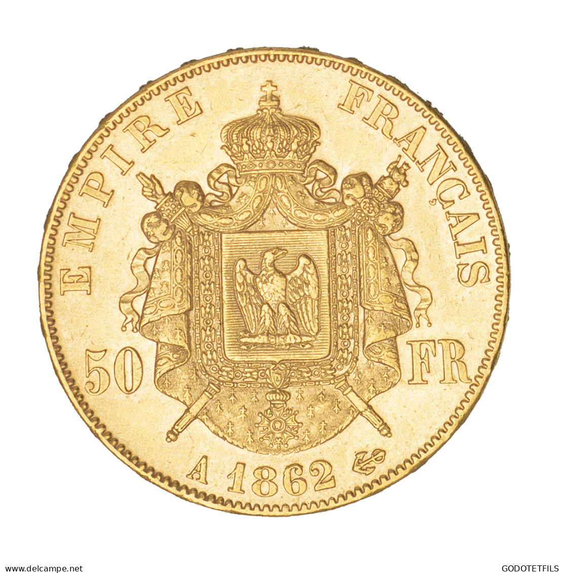 Second-Empire-50 Francs Napoléon III, Tête Laurée 1862 Paris - 50 Francs (oro)