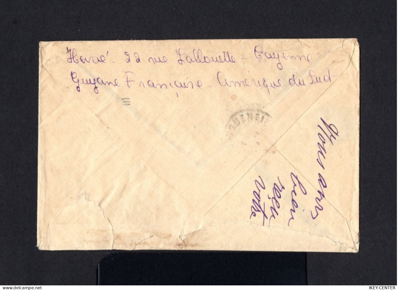 K425-FRENCH GUYANA-.OLD COVER CAYENNE To FRANCE.1931.WWII.ENVELOPPE GUYANE FRANÇAISE. - Lettres & Documents