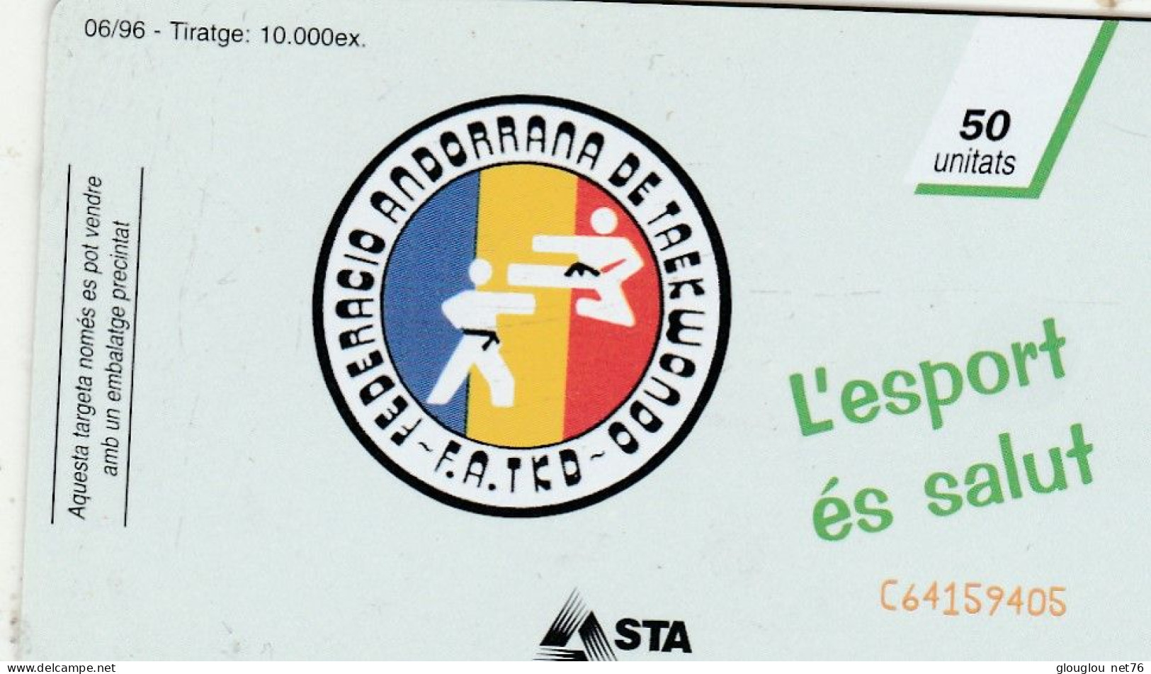 TELECARTE  50 UNITATS..PRINCIPAL D'ANDORRA - Andorre