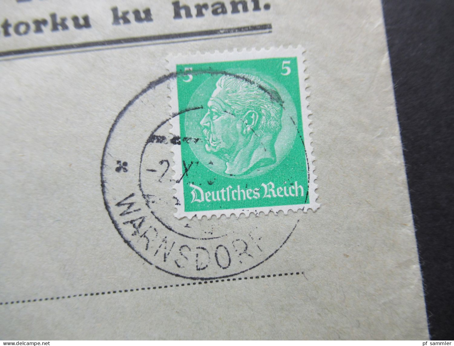 3.Reich Sudetenland 1938 Firmenbrief Hugo Klar, Varnsdorf Motorku Stempel Warnsdorf Nach Olomouc Gesendet - Sudetes