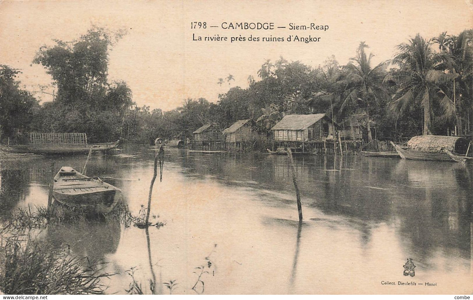 CP. INDOCHINE. CAMBODGE. SIEM-RAP. LA RIVIERE PRES DES RUINES D"ANGKOR - Cambodge
