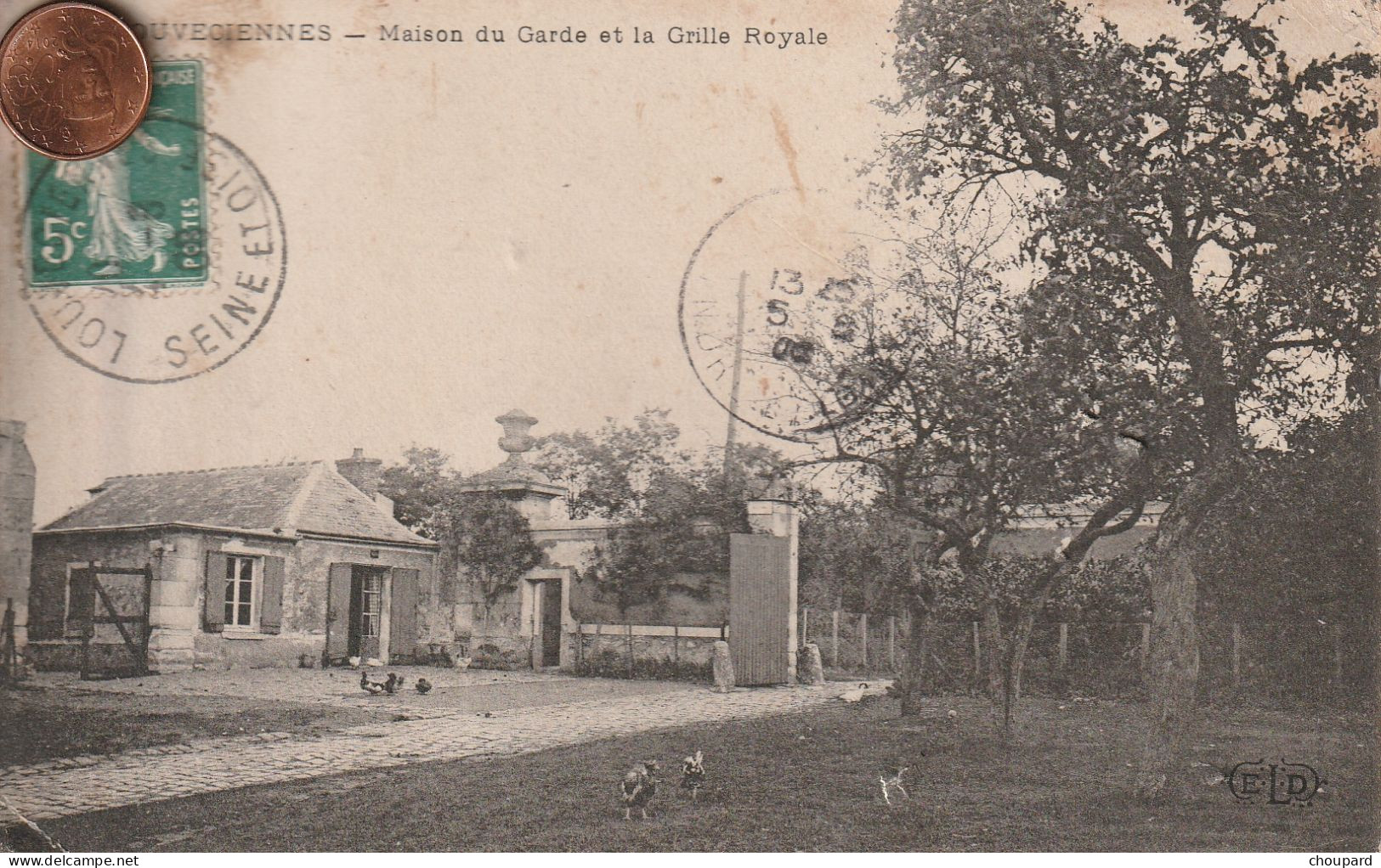 78 -  Carte Postale Ancienne De  LOUVECIENNES    Maison Des Gardes  Et La Grille Royale - Louveciennes