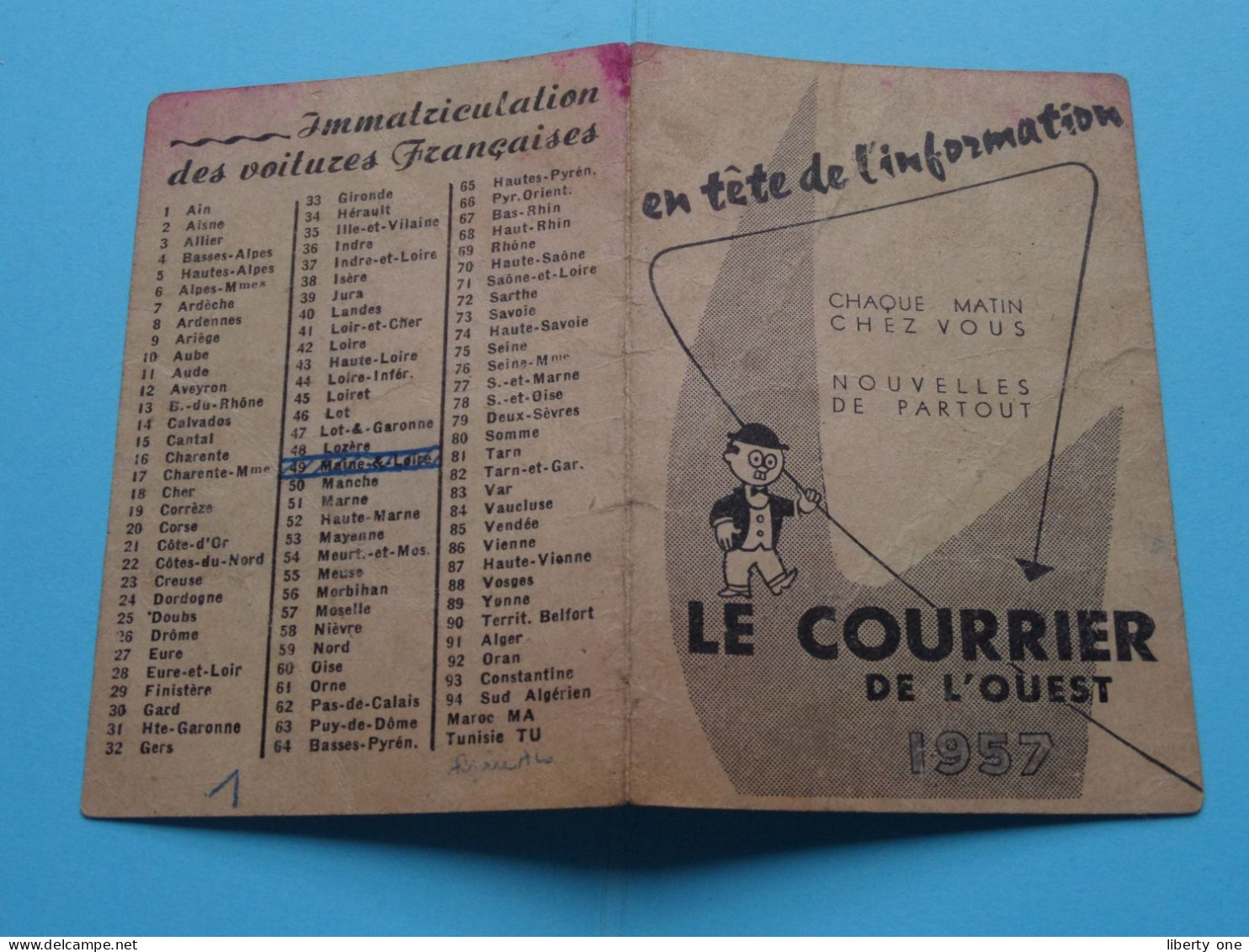 1957 Vieux Calendrier > LE COURRIER De L'OUEST France ( Zie / Voir SCANS ) OLD Calender ! - Petit Format : 1941-60