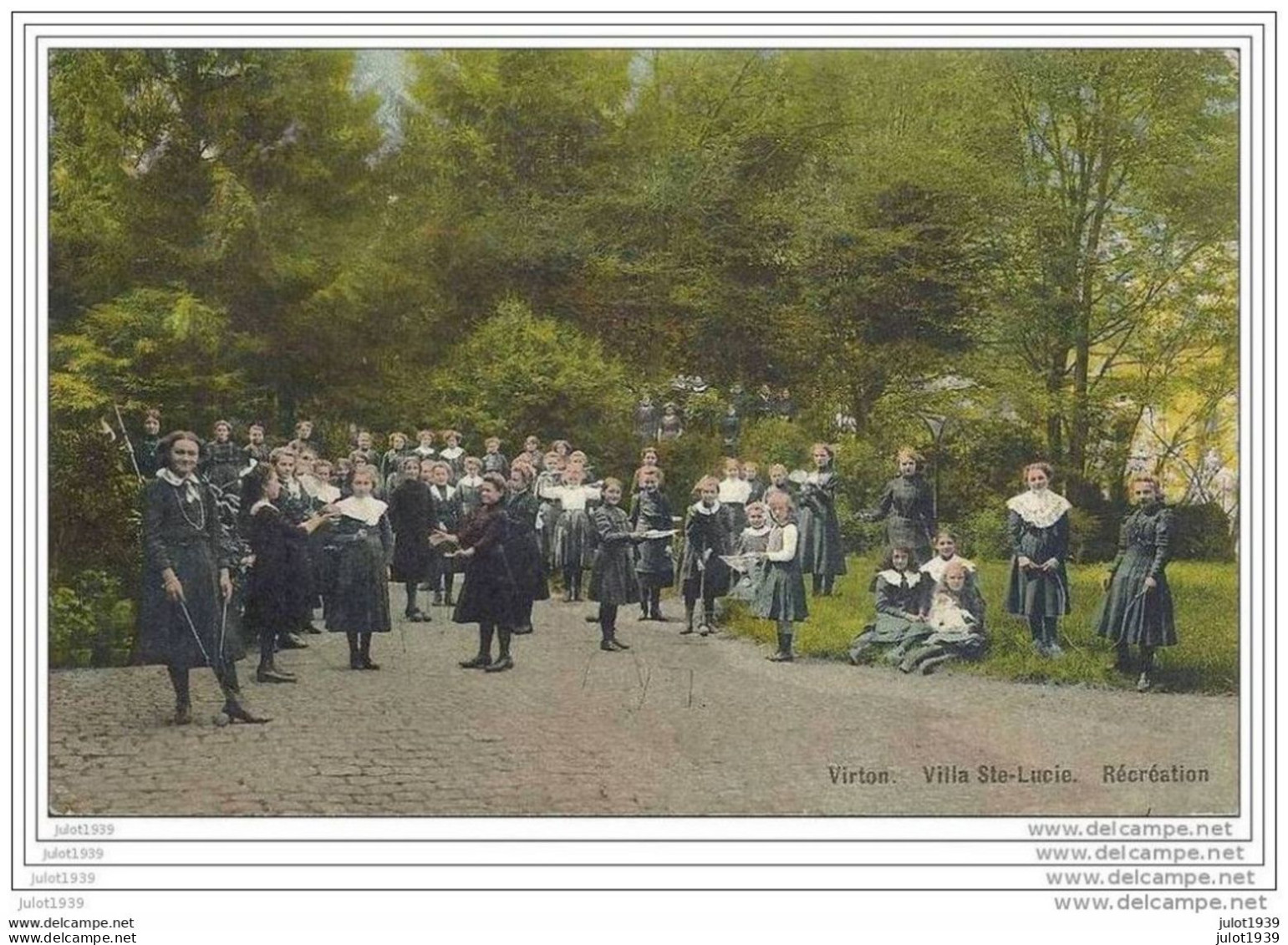 VIRTON ..-- Récréation , Villa Ste - Lucie . 1911 Vers AUBOUE ( Melle E. PEHR ) , France . Voir Verso . - Virton