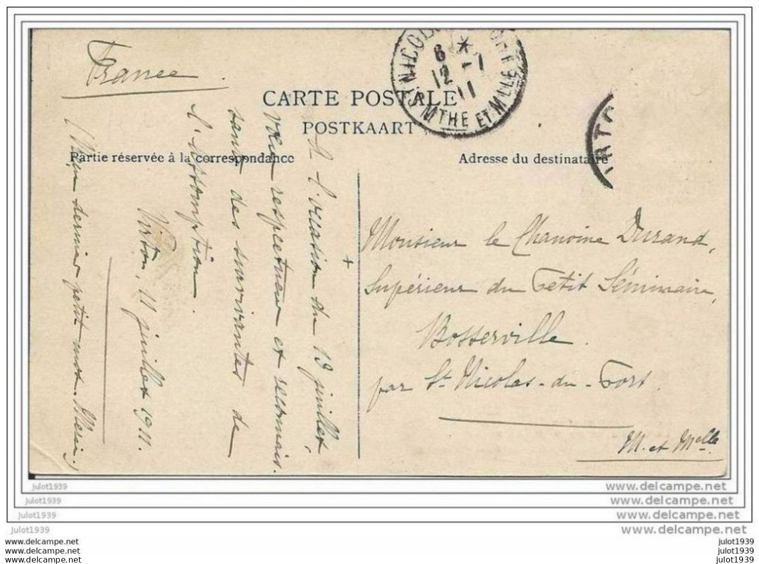 LATOUR ..--  Chapelle ND. De La Salette . 1911 Vers BOSSERVILLE ( Chanoine DURAND ) . Voir Verso . - Virton