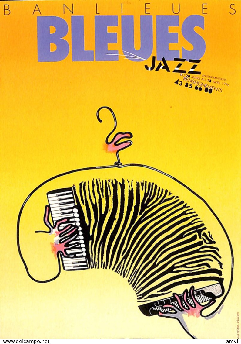 23-0593 Carte Banlieues Bleues Jazz..en Seine St.denis - Musique Et Musiciens