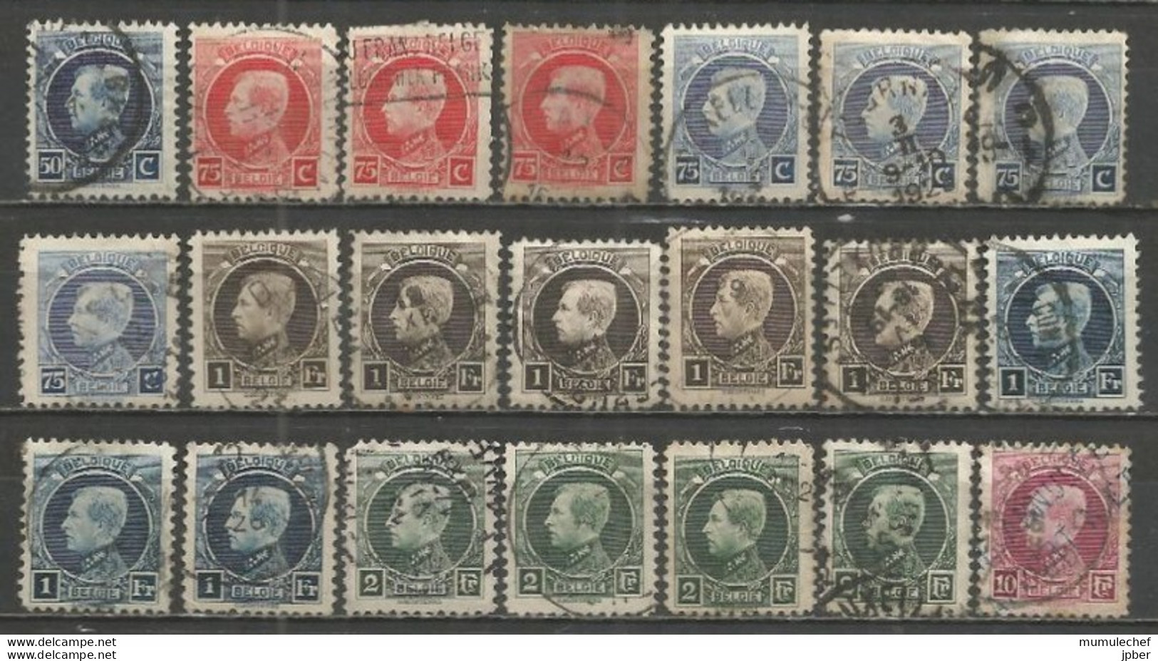 Belgique - Petit Montenez - Lot De 21 Timbres Oblitérés - 1921-1925 Petit Montenez