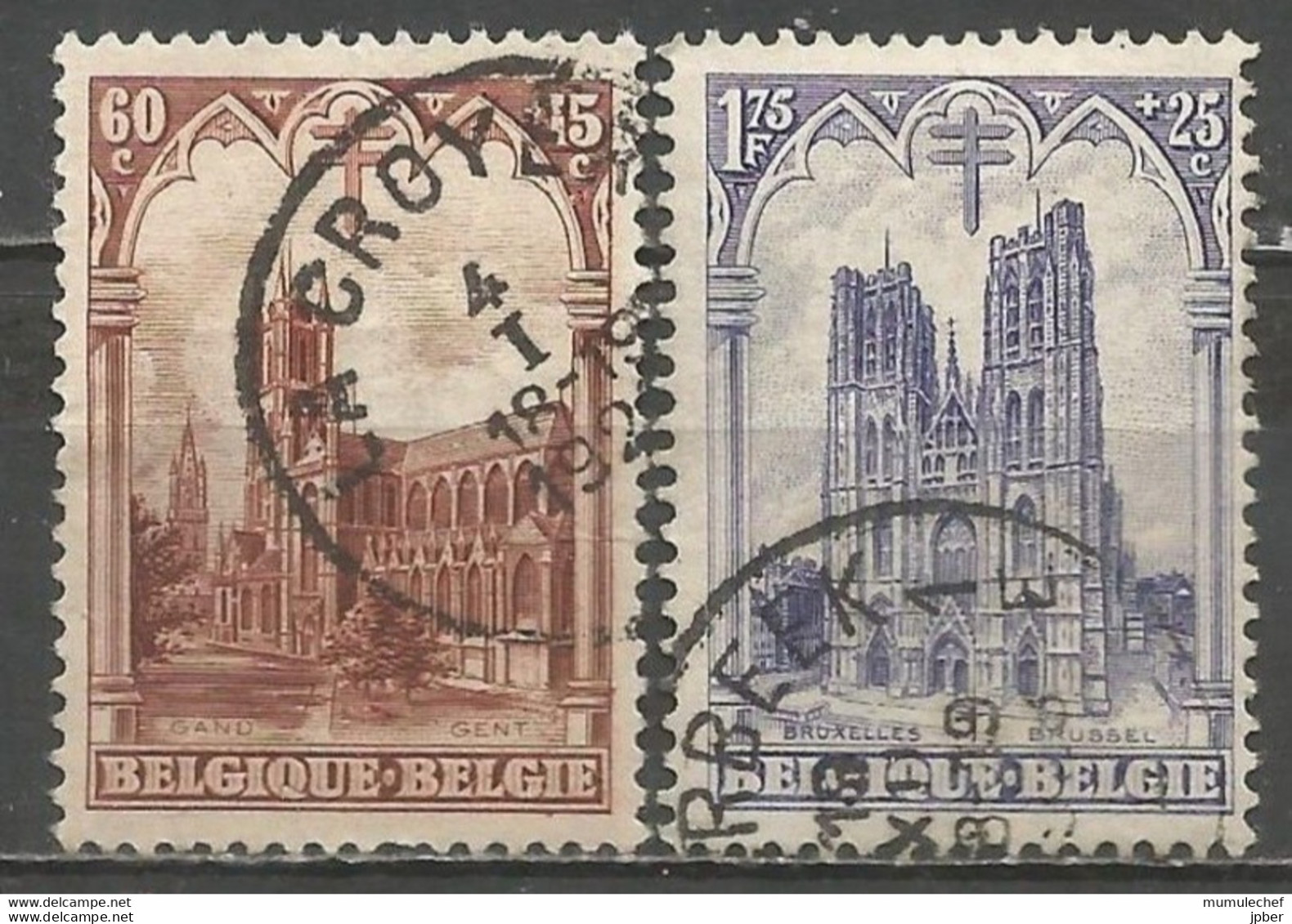 Belgique - Cathédrales - N° 269 Et 271 - Malines (obl. LA CROYERE) Et Bruxelles - Gebruikt