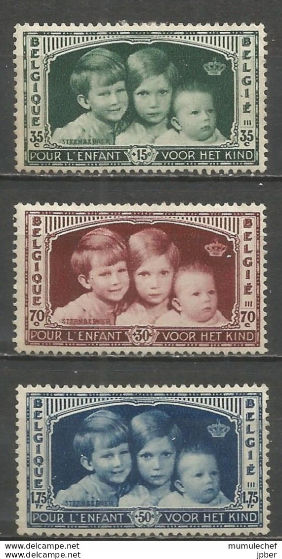 Belgique - N°404à406 (*) - Enfants Royaux - Baudouin, Joséphine-Charlotte, Albert - Ungebraucht