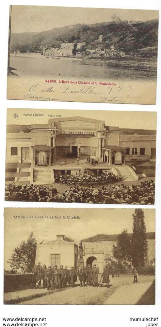 Belgique - NAMUR - 5 CP - Citadelle, Corps De Garde, Soldats, Théâtre D'été, Hôtel Et Funiculaire, Caserne, Vallée - Namur