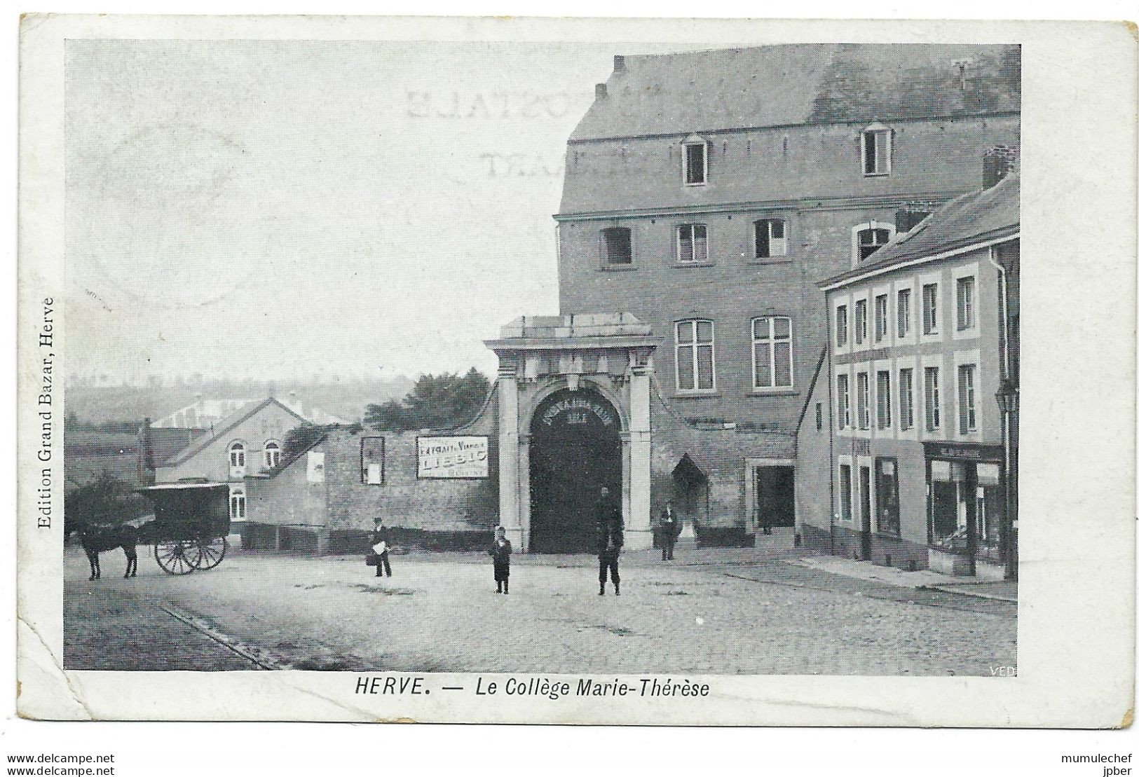 Belgique - HERVE - 1 CP  Collège Marie-Thérèse, Publicité Liebig - Herve