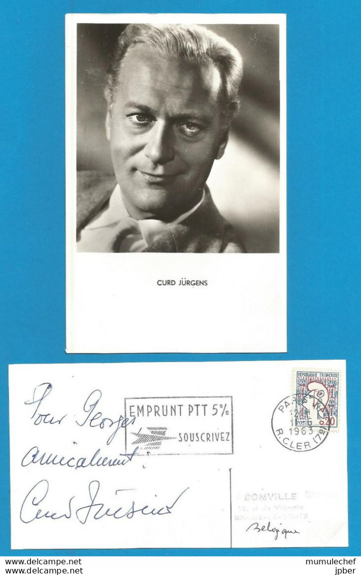 Signature / Dédicace / Autographe Original De Curd JÜRGEN - Acteur - Andere & Zonder Classificatie