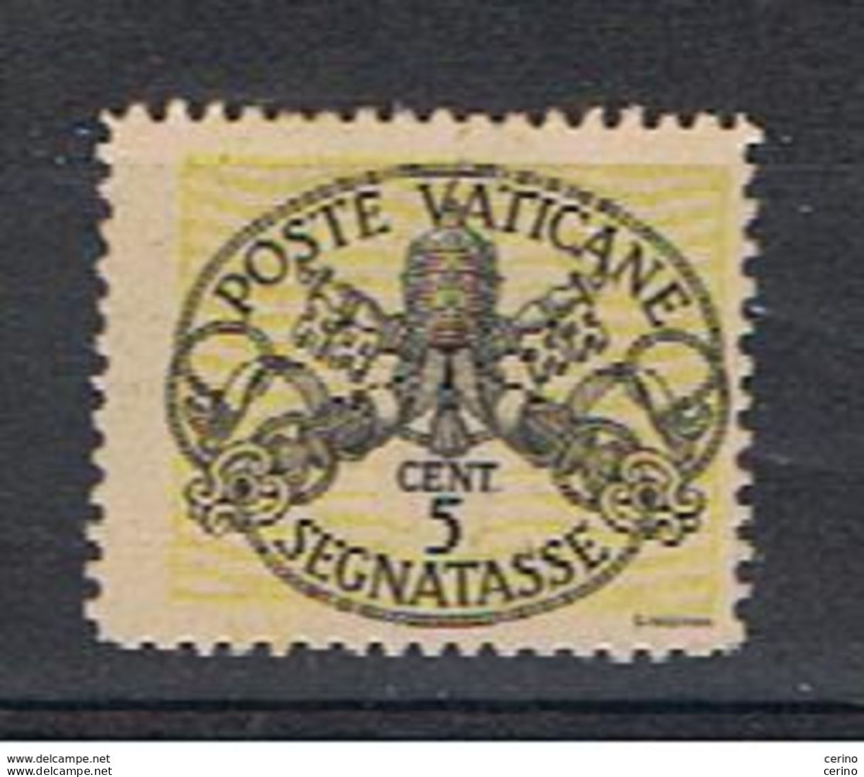 VATICANO:  1946  TASSE  -  5 C. GIALLO  N. -  SASS. 13 - Impuestos