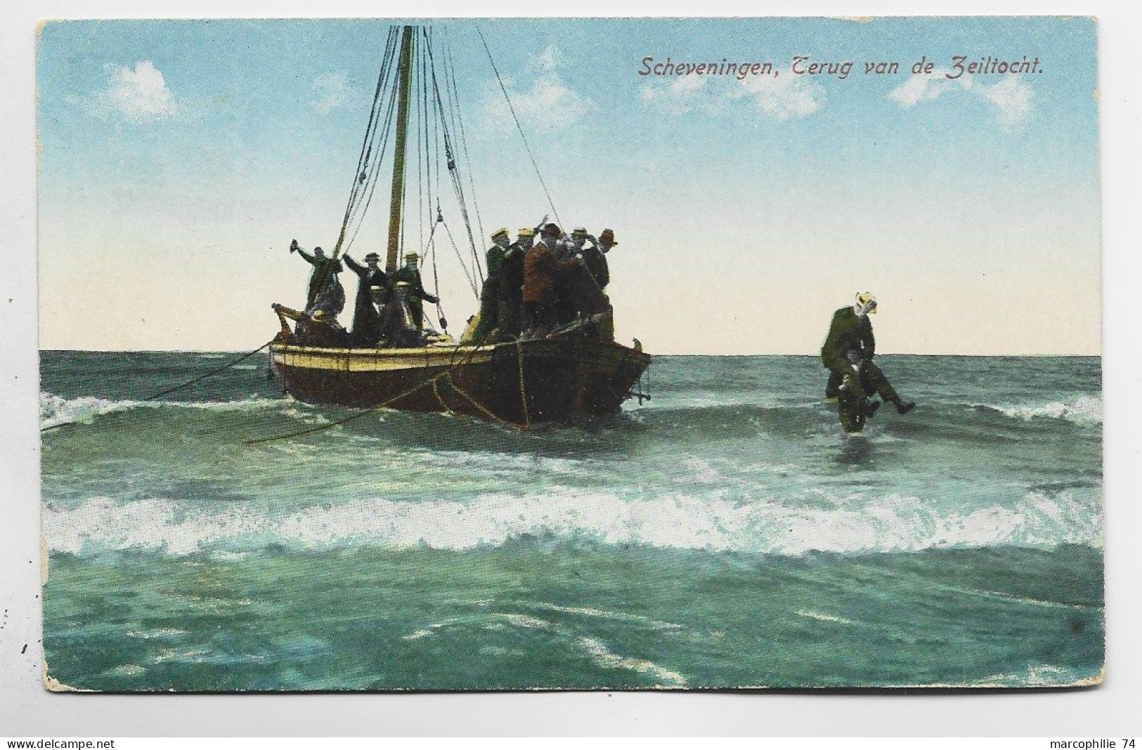 NEDERLAND 2C PERFIN PERFORE C CARTE KARTE SCHEVENINGEN 26.5.1922 - Perfins