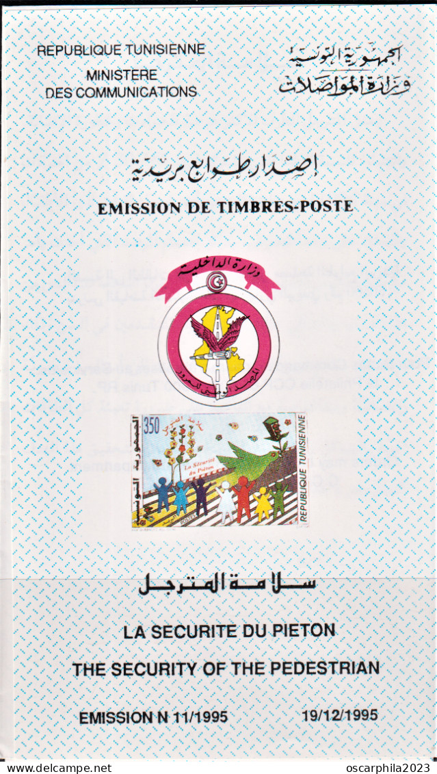 1995 - Tunisie - Y & T 1256 - La Sécurité Du Piéton - Prospectus - Unfälle Und Verkehrssicherheit