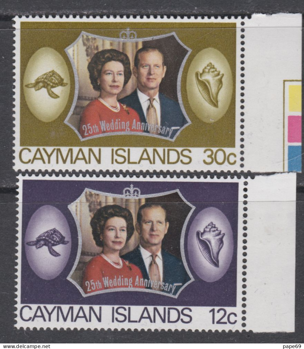 Iles Caïmanes N° 306 / 07 XX Noces D'argent De La Reine Elisabeth, Les 2 Valeurs Sans Charnière,  TB - Cayman Islands