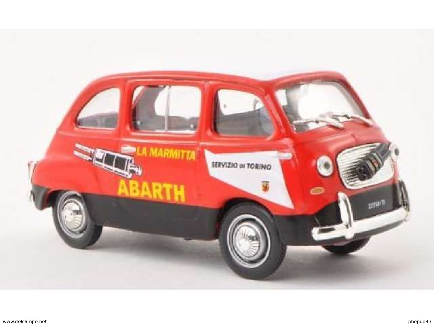 Fiat 750 Multipla Abarth - Servizio Di Torino - 1960 - Red & Black - Altaya - Camions
