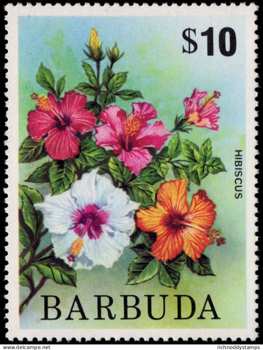 Barbuda 1974-75 &#36;10 Hibiscus Unmounted Mint. - Barbuda (...-1981)