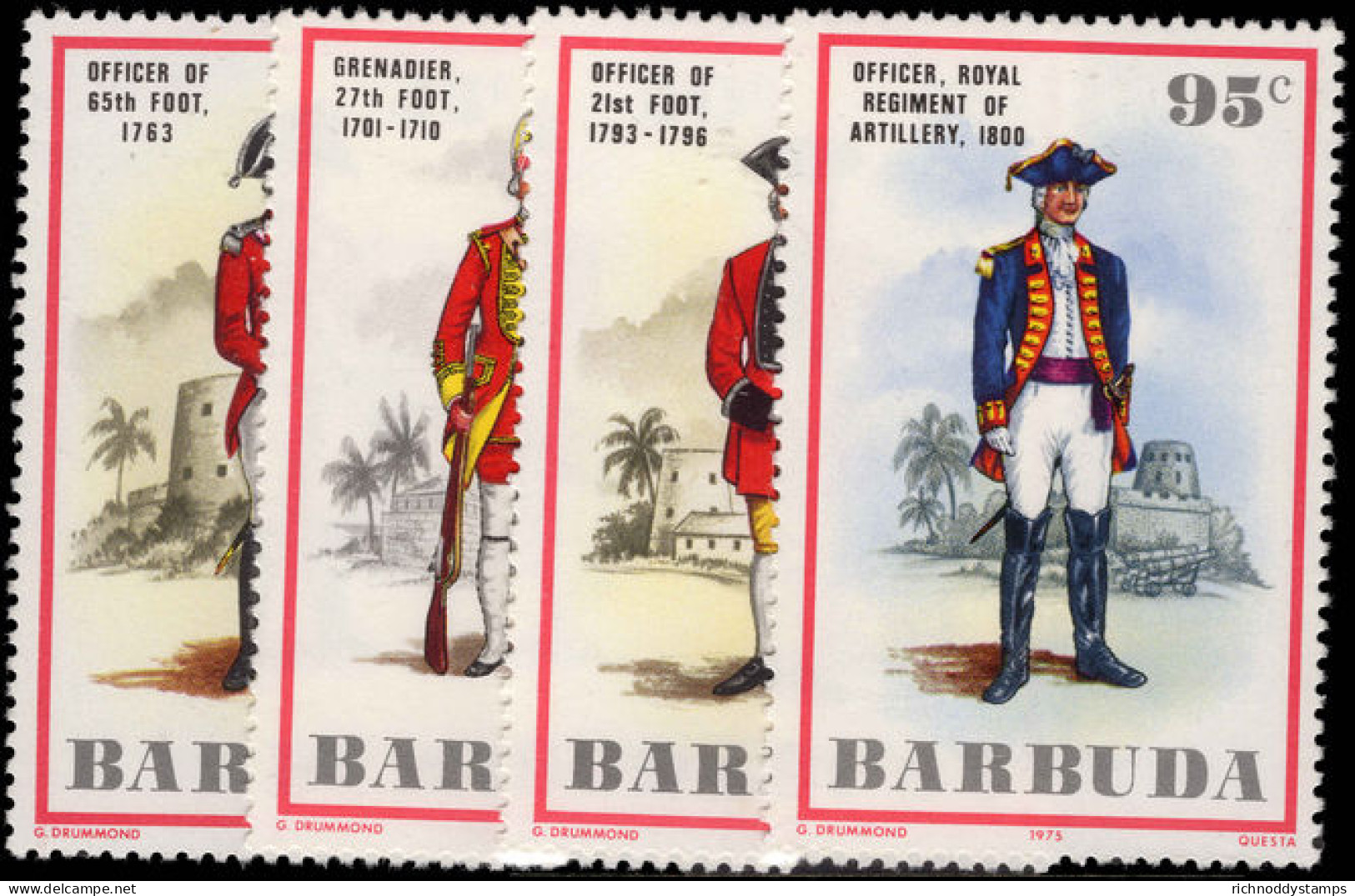 Barbuda 1975 Military Uniforms Unmounted Mint. - Barbuda (...-1981)