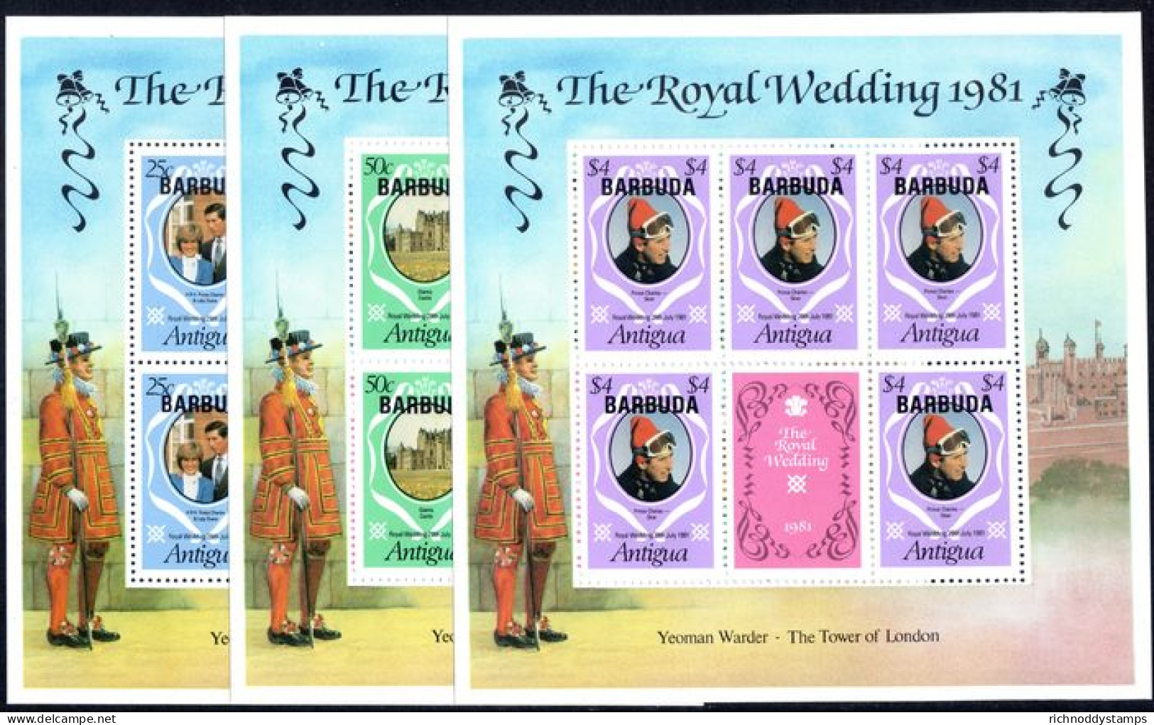 Barbuda 1981 Royal Wedding Sheetlets Unmounted Mint. - Barbuda (...-1981)