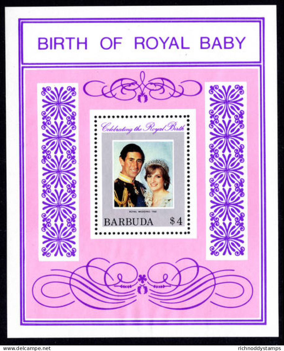 Barbuda 1982 Birth Of Prince William Unmounted Mint Souvenir Sheet. - Barbuda (...-1981)