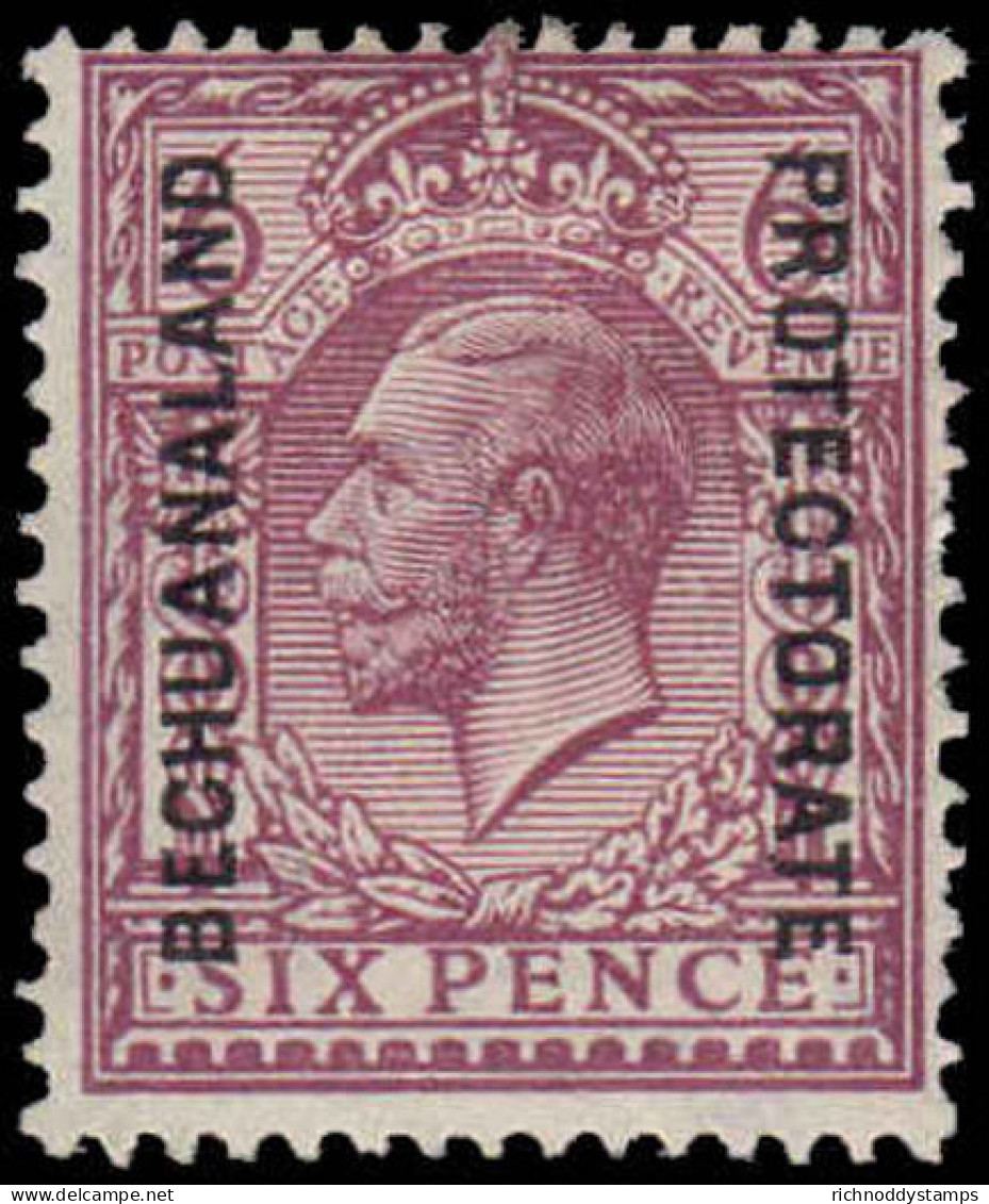 Bechuanaland 1925-27 6d Purple Ordinary Paper Wmk Block Cypher Fine Mint Lightly Hinged.. - 1885-1964 Bechuanaland Protectorate
