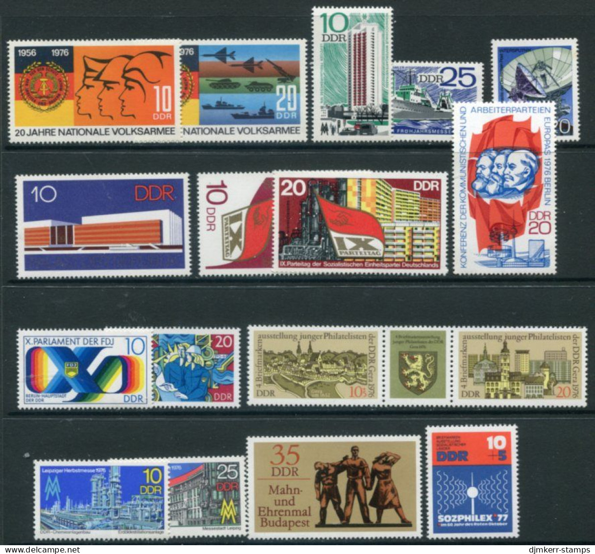 DDR / E. GERMANY 1976 Eleven Commemorative Issues MNH / ** - Neufs