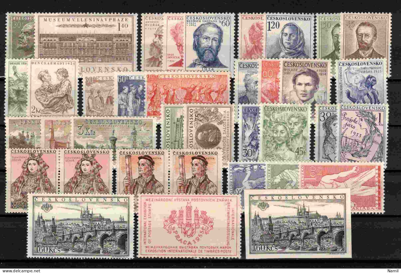 ** Tchécoslovaquie 1954-1955, Lot Avec Timbres Sans Charniere, (MNH)** - Verzamelingen & Reeksen