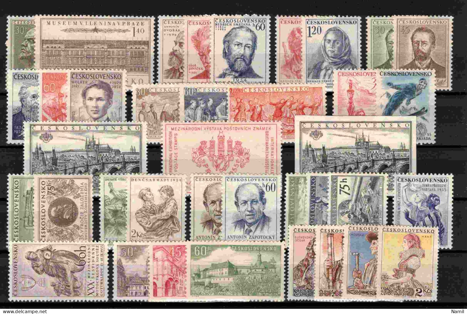 ** Tchécoslovaquie 1954-1955, Lot Avec Timbres Sans Charniere, (MNH)** - Collections, Lots & Séries