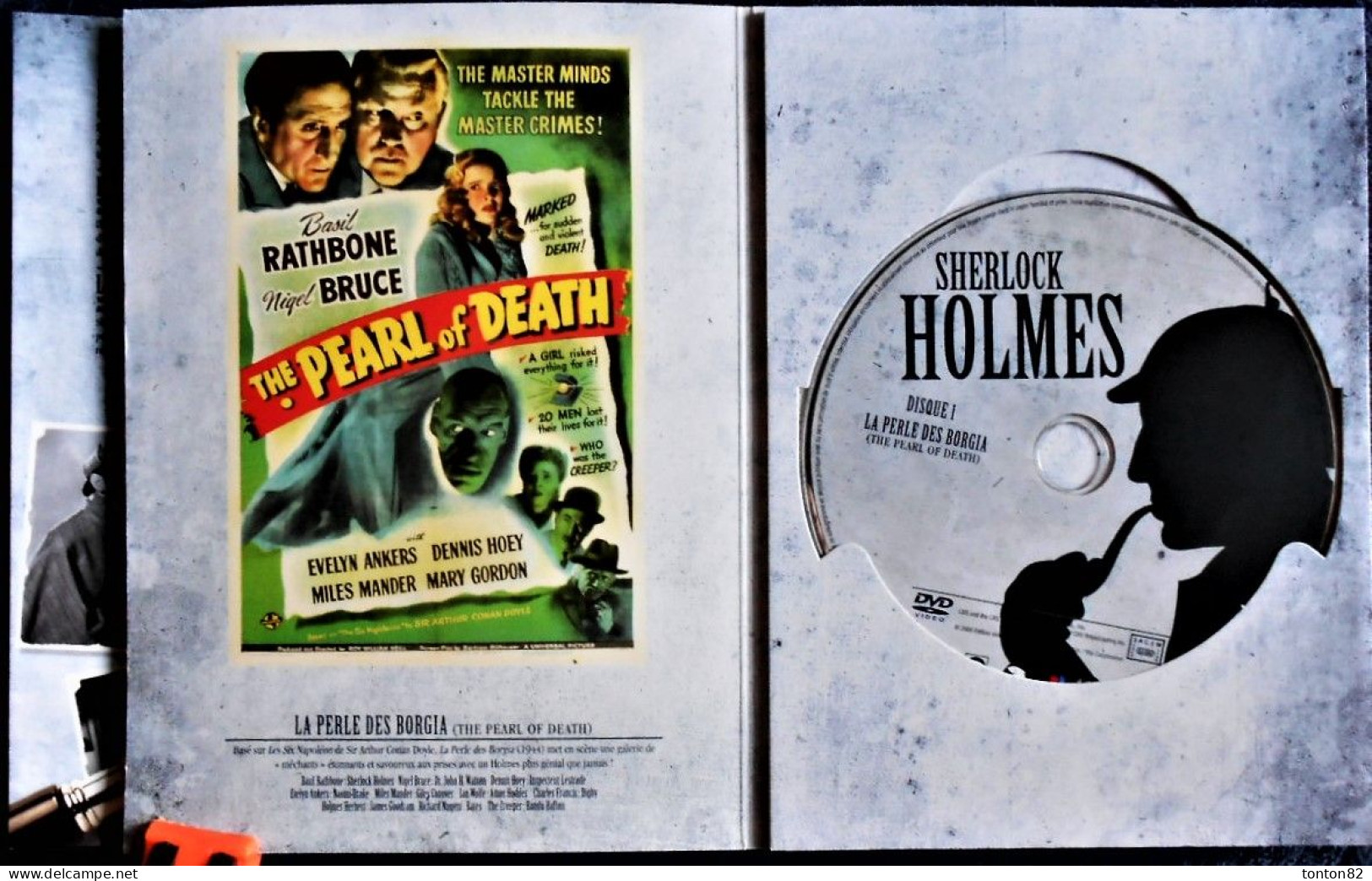 SHERLOCK HOLMES -  Basil Rathbone  - Nigel Bruce - Coffret 7 DVD - Avec Rappel De L'affiche En Couleur . - Policiers