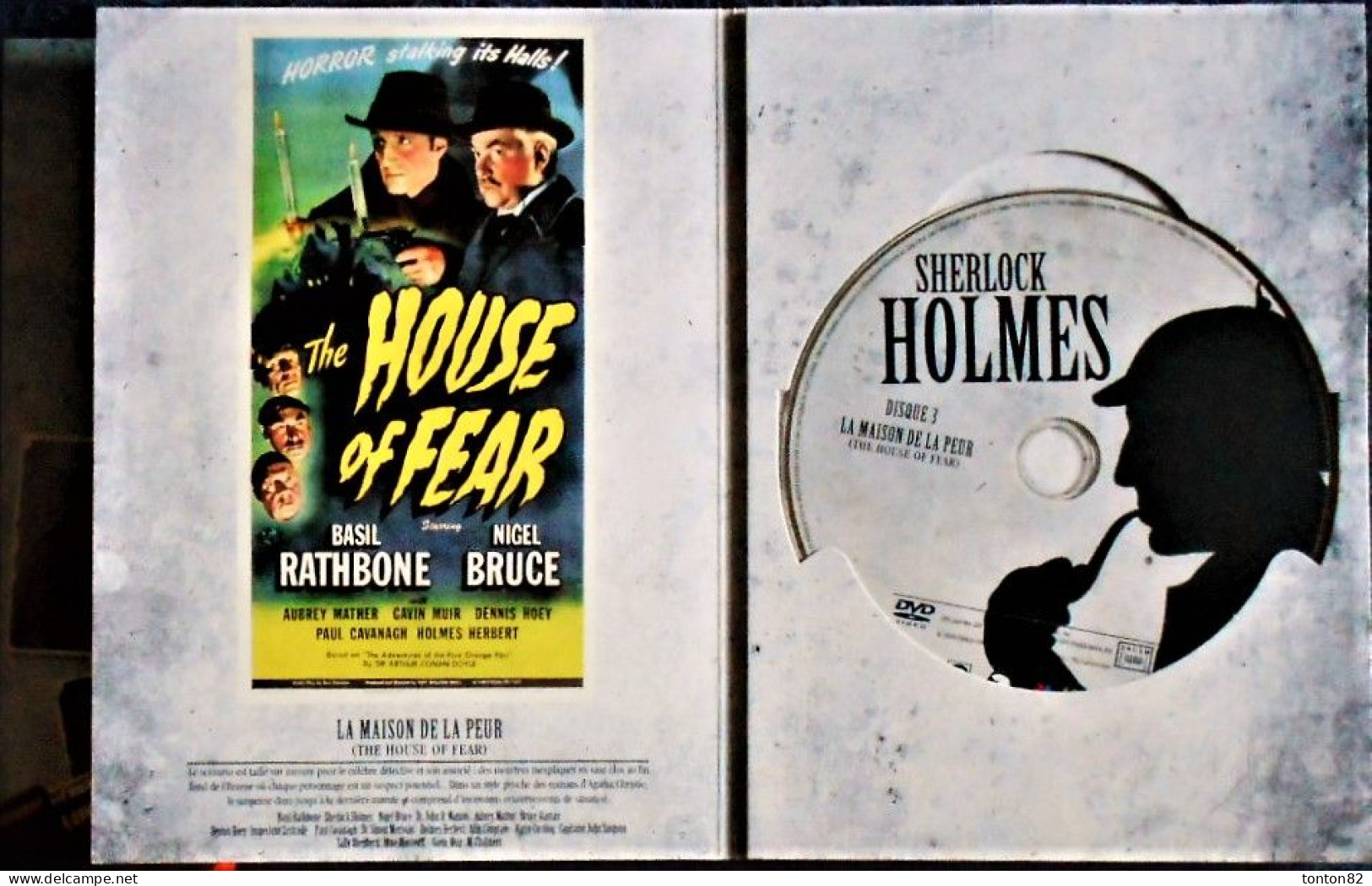 SHERLOCK HOLMES -  Basil Rathbone  - Nigel Bruce - Coffret 7 DVD - Avec Rappel De L'affiche En Couleur . - Policiers