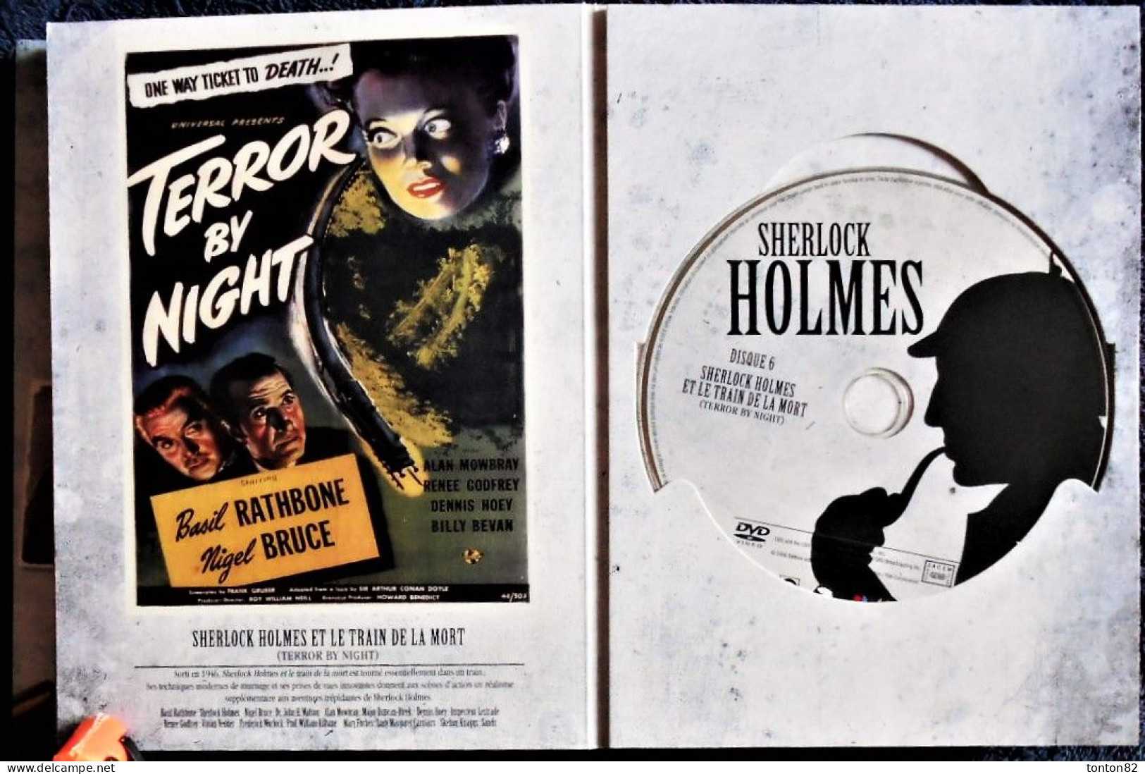 SHERLOCK HOLMES -  Basil Rathbone  - Nigel Bruce - Coffret 7 DVD - Avec rappel de l'affiche en couleur .