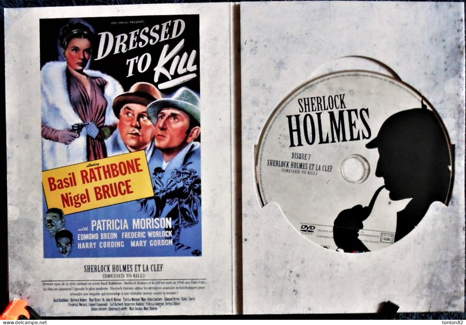 SHERLOCK HOLMES -  Basil Rathbone  - Nigel Bruce - Coffret 7 DVD - Avec rappel de l'affiche en couleur .