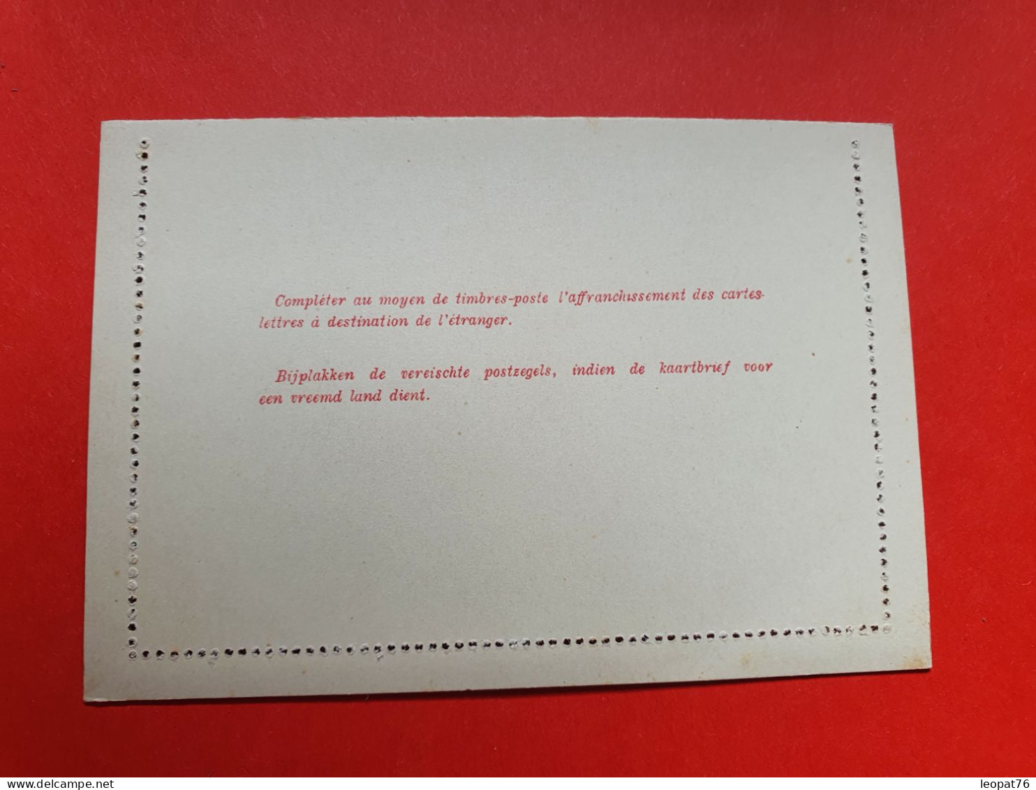 Belgique - Entier Postal ( Carte Lettre ) Non Utilisé - Réf 1623 - Cartas-Letras
