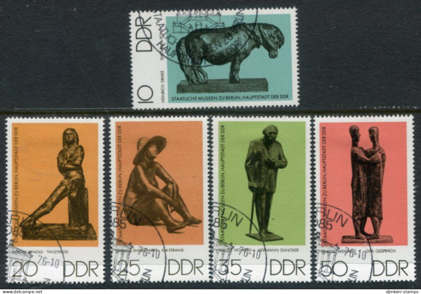 DDR / E. GERMANY 1976 Bronze Sculptures  Used..  Michel 2141-45 - Used Stamps