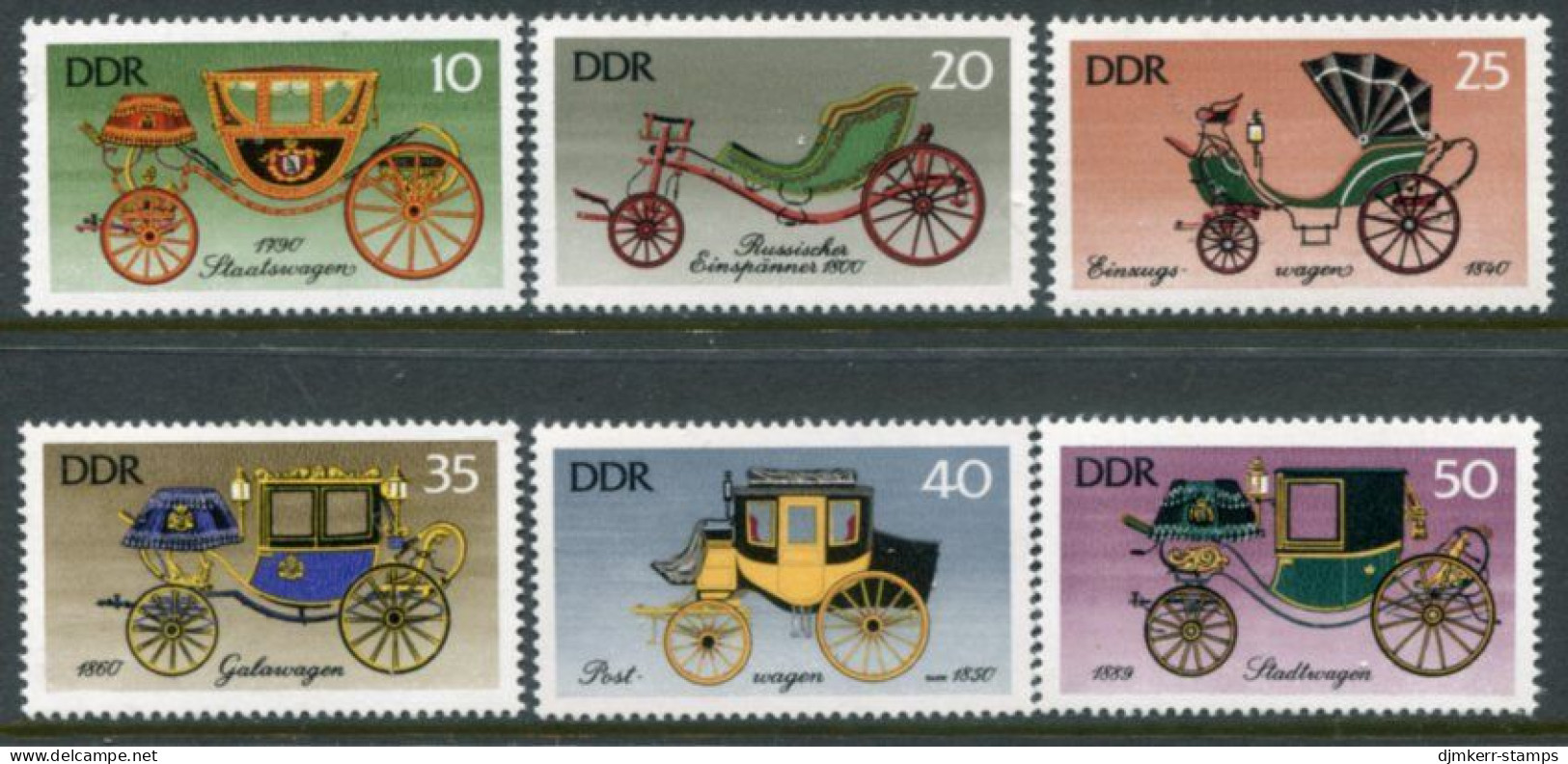 DDR / E. GERMANY 1976 Historic Coaches MNH / **...  Michel 2147-52 - Nuevos