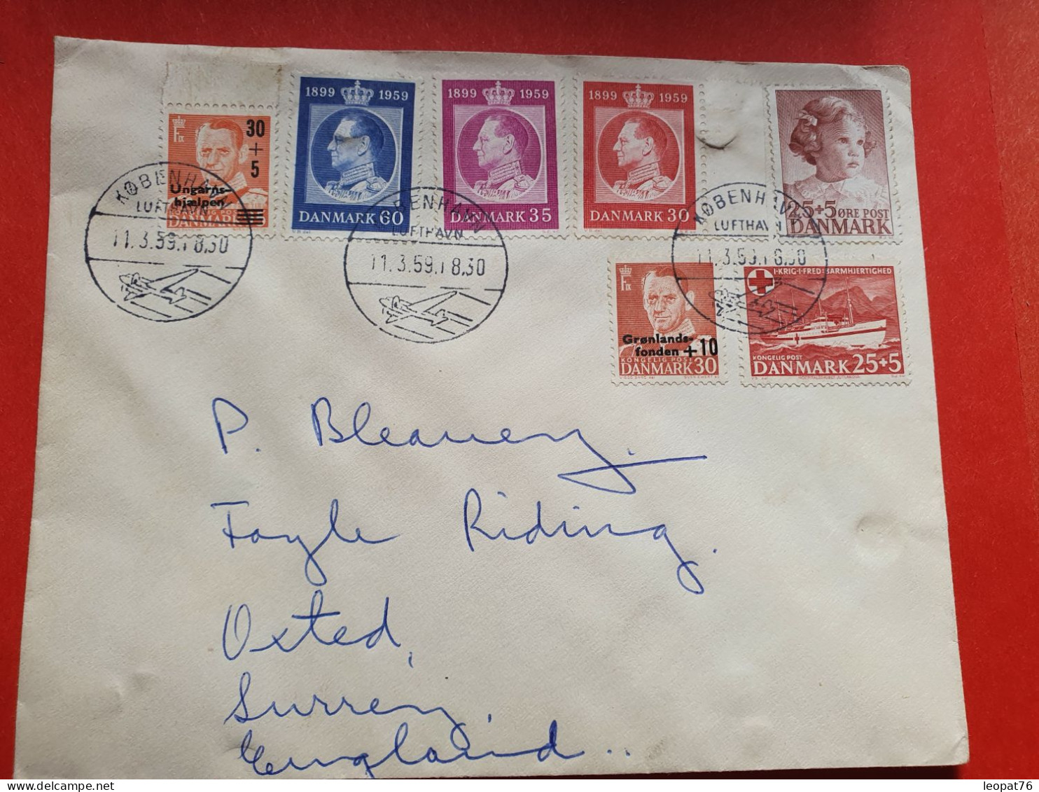 Danemark - Enveloppe De Copenhague Pour La GB En 1959, Affranchissement Varié - Réf 1627 - Storia Postale