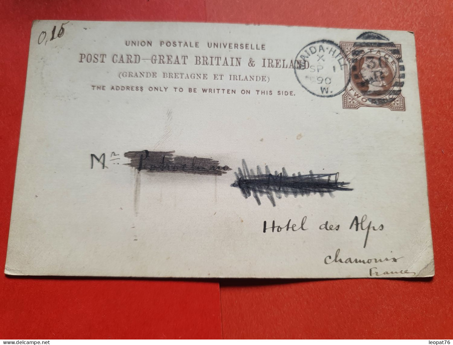 GB - Entier Postal De Maida-Hill Pour Chamonix En 1890 - Réf 1638 - Stamped Stationery, Airletters & Aerogrammes