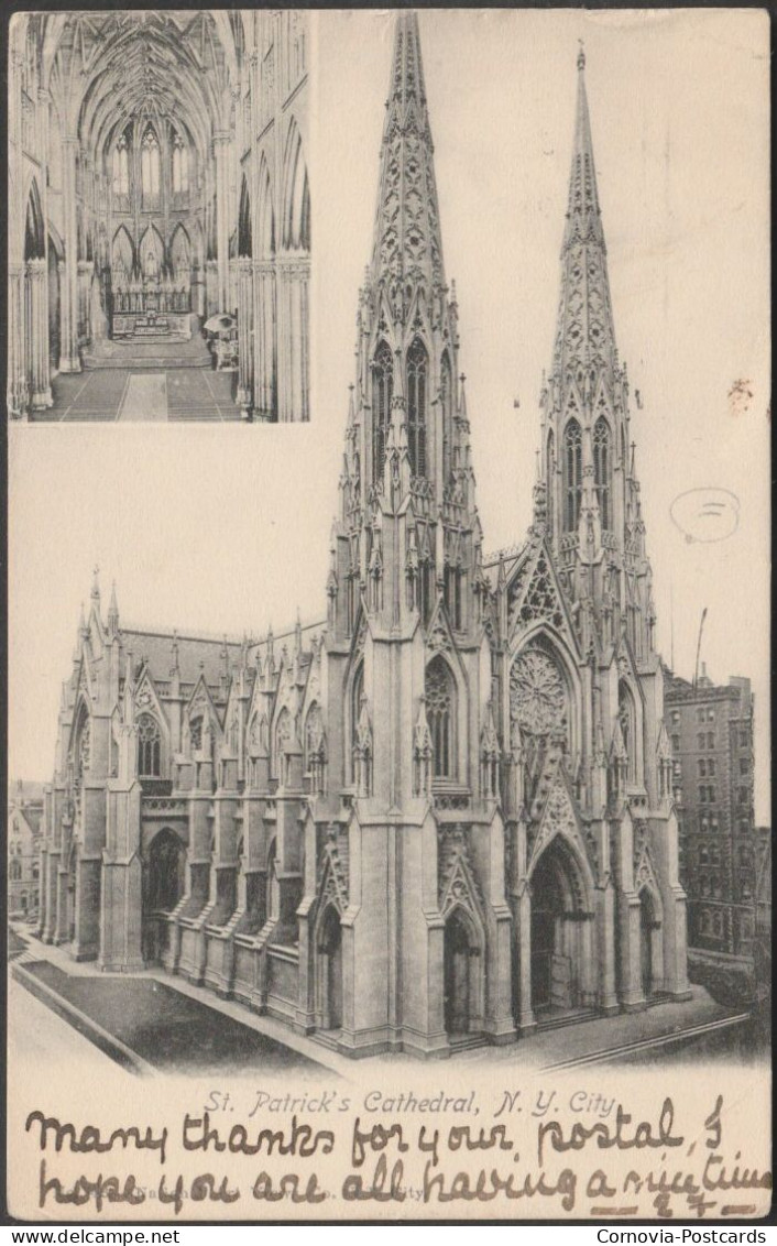 St Patrick's Cathedral, New York City, 1904 - Postcard - Churches
