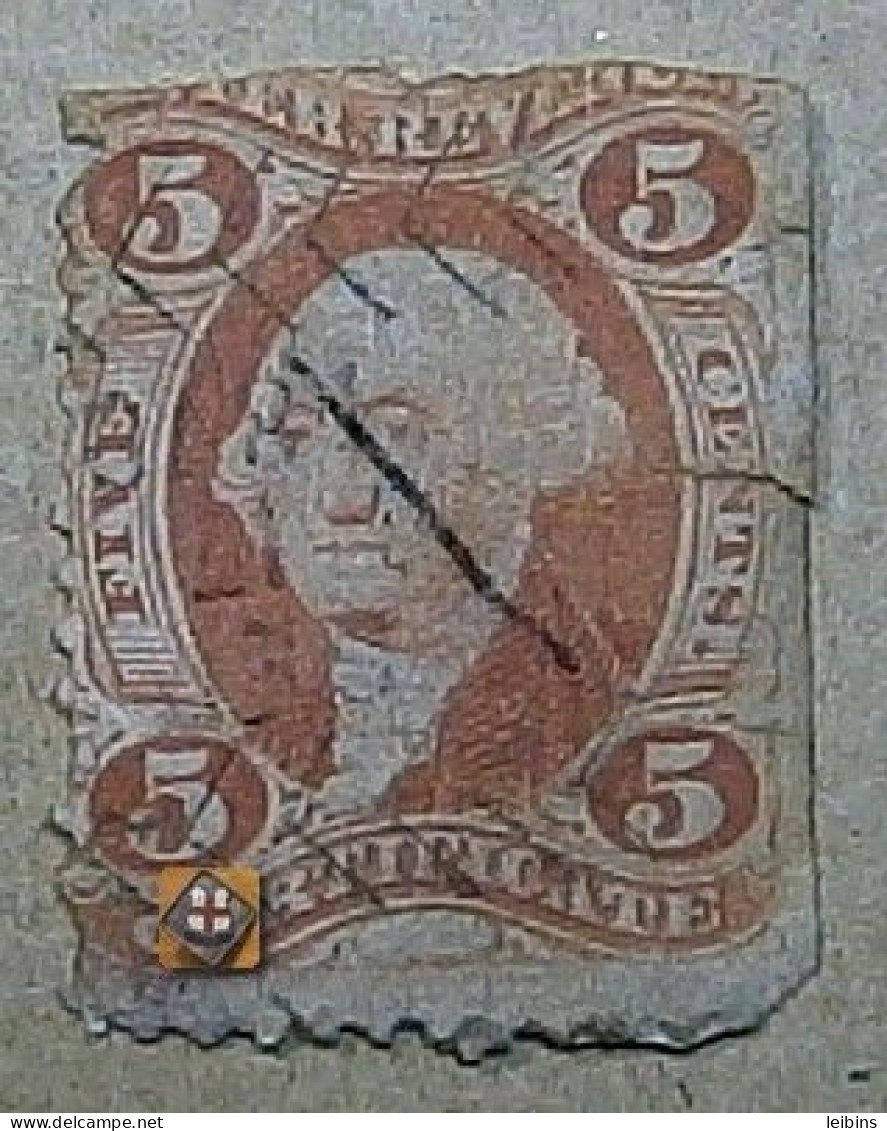 1862 USA Sc.R24cb (part Perf.), 5c, Revenue /o ! - Fiscaux