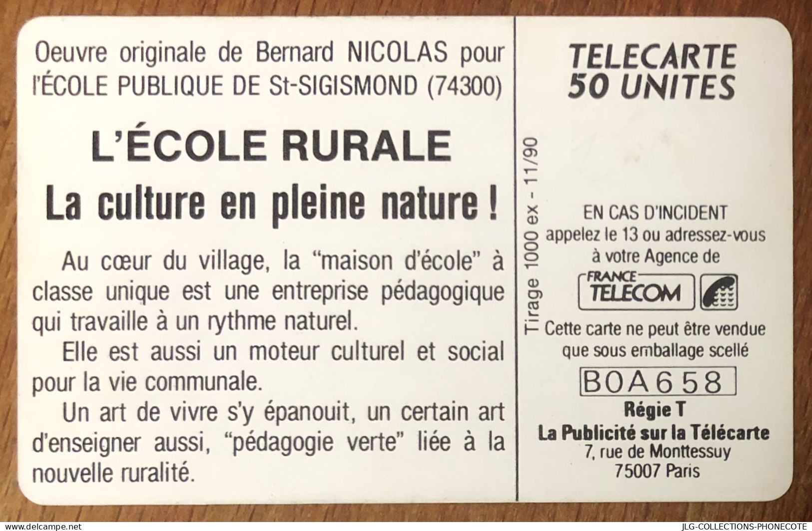 ÉCOLE RURALE RÉF PHONECOTE D445 TIR 1000 EX PRIVÉE TELEFONKARTE SCHEDA TARJETA PHONECARD PREPAID PREPAYÉE CALLING CARD - Phonecards: Private Use