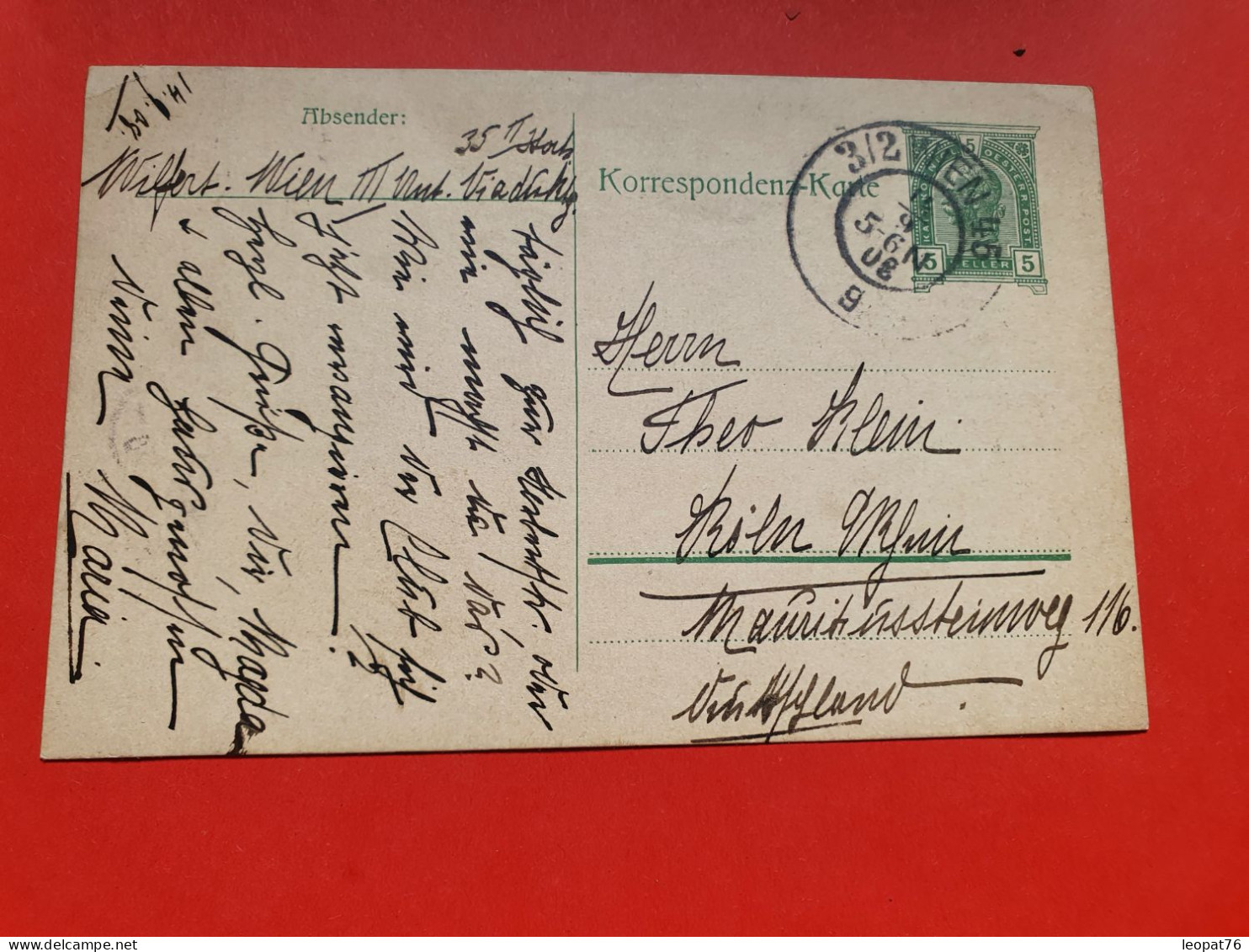 Autriche - Entier De Wien Pour L'Allemagne En 1908 - Réf 1670 - Cartes Postales