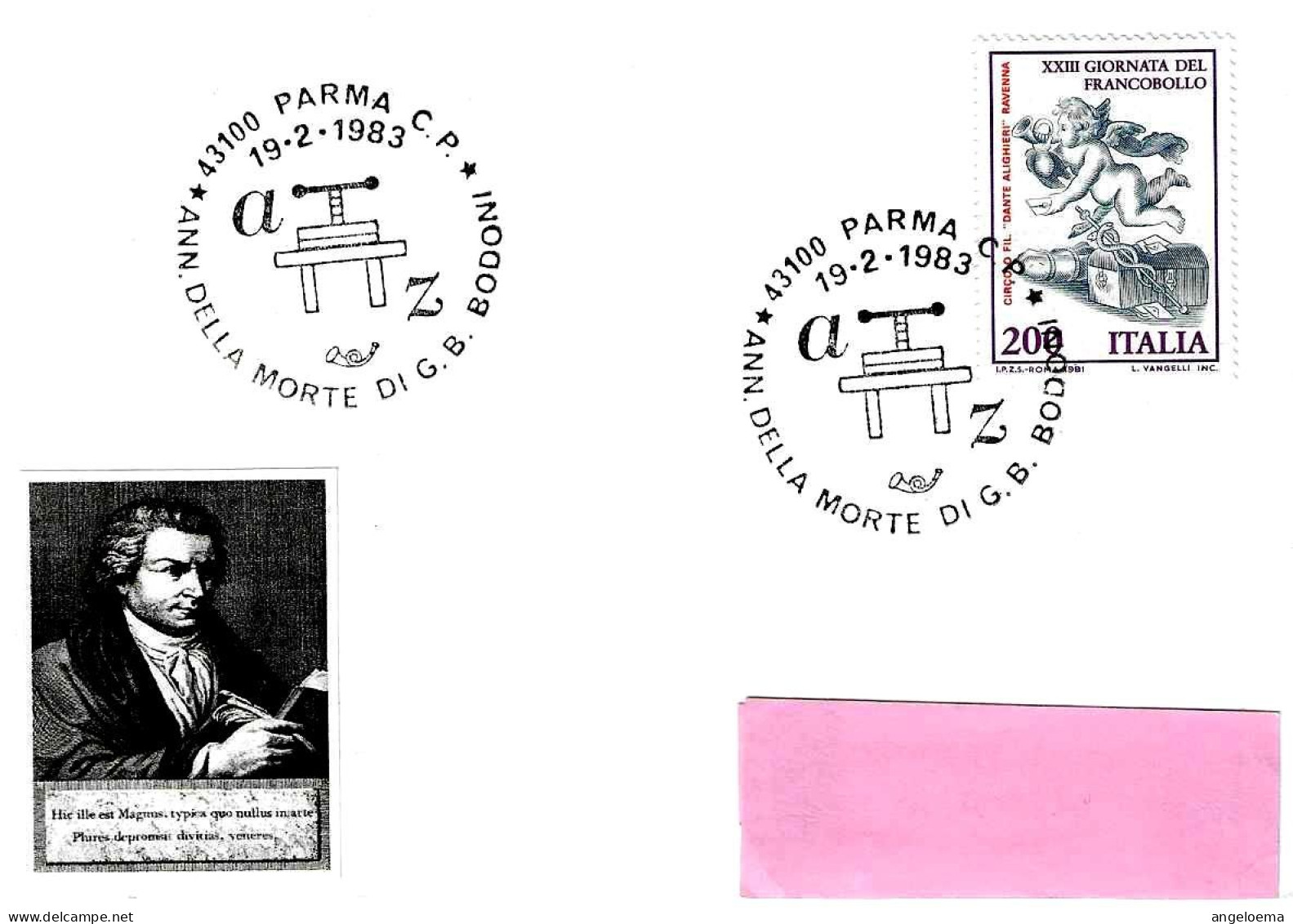 ITALIA ITALY - 1983 PARMA Cent. Morte GIAN BATTISTA BODONI Incisore Tipografo - 484 - Engravings