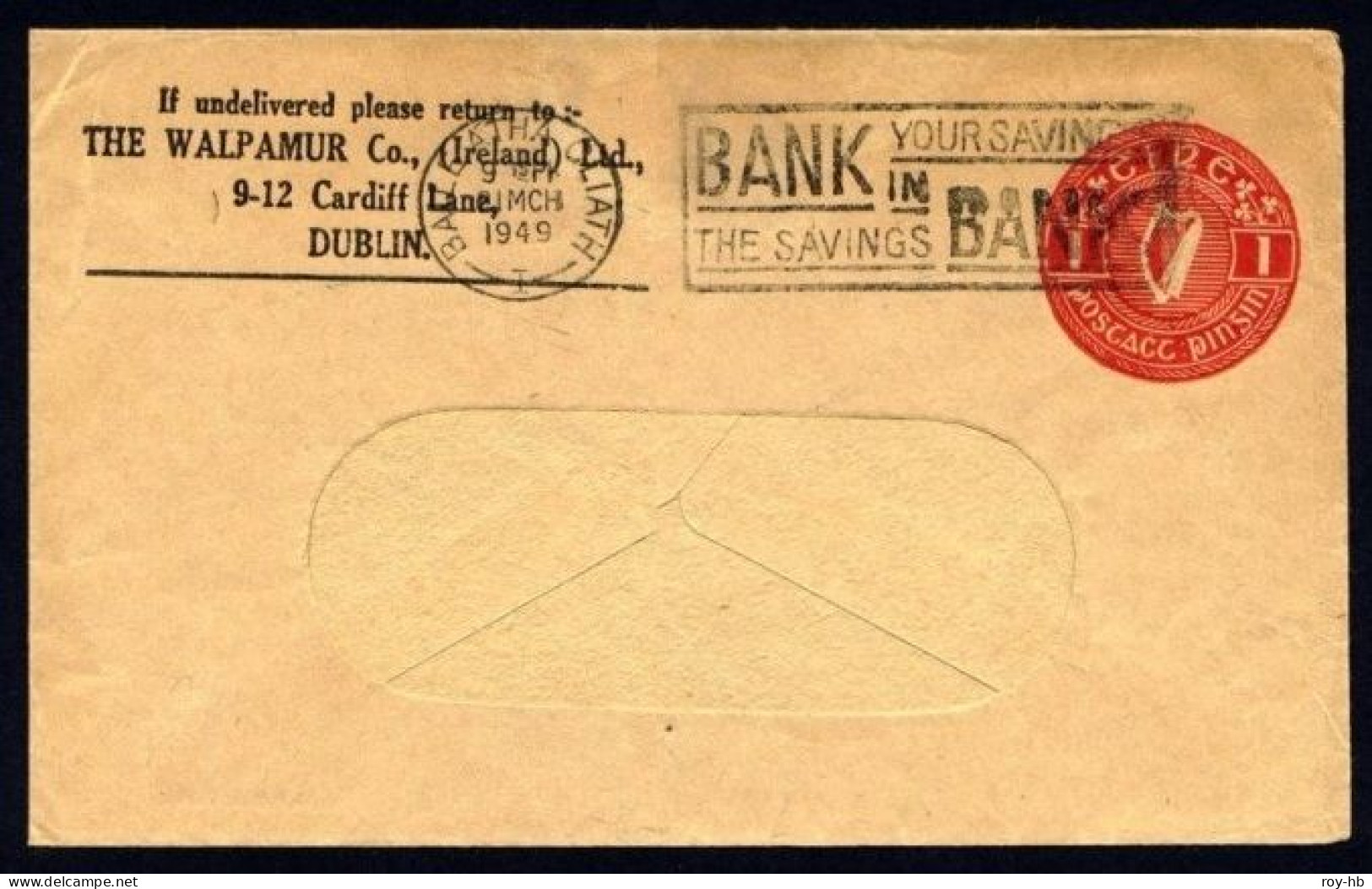 Stamped To Order: Walpamur 1948 Window Envelope 1d (in A Very Deep Scarlet Shade), Superb Used - Interi Postali