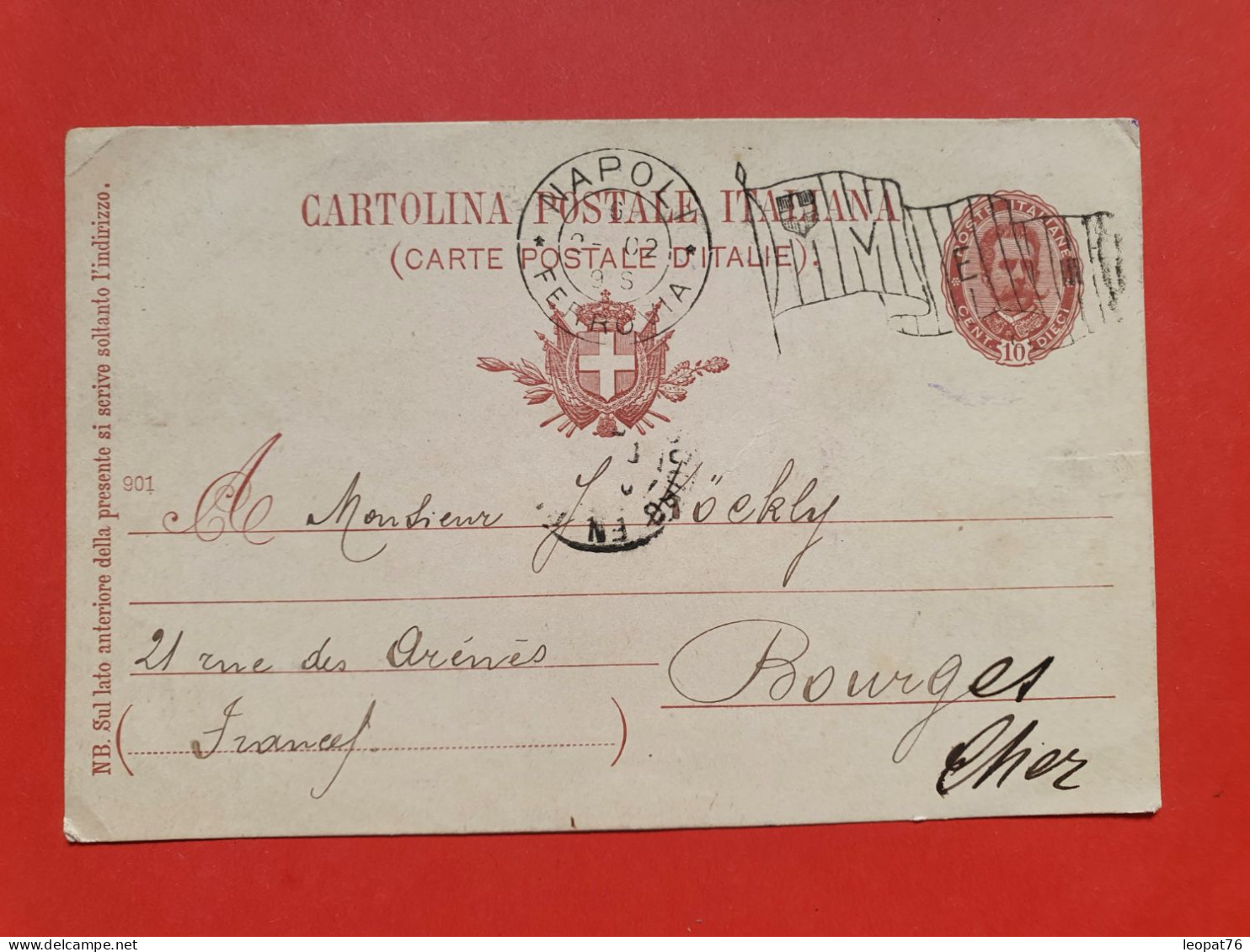 Italie - Entier Postal De Napoli Pour La France En 1902 - Réf 1686 - Stamped Stationery