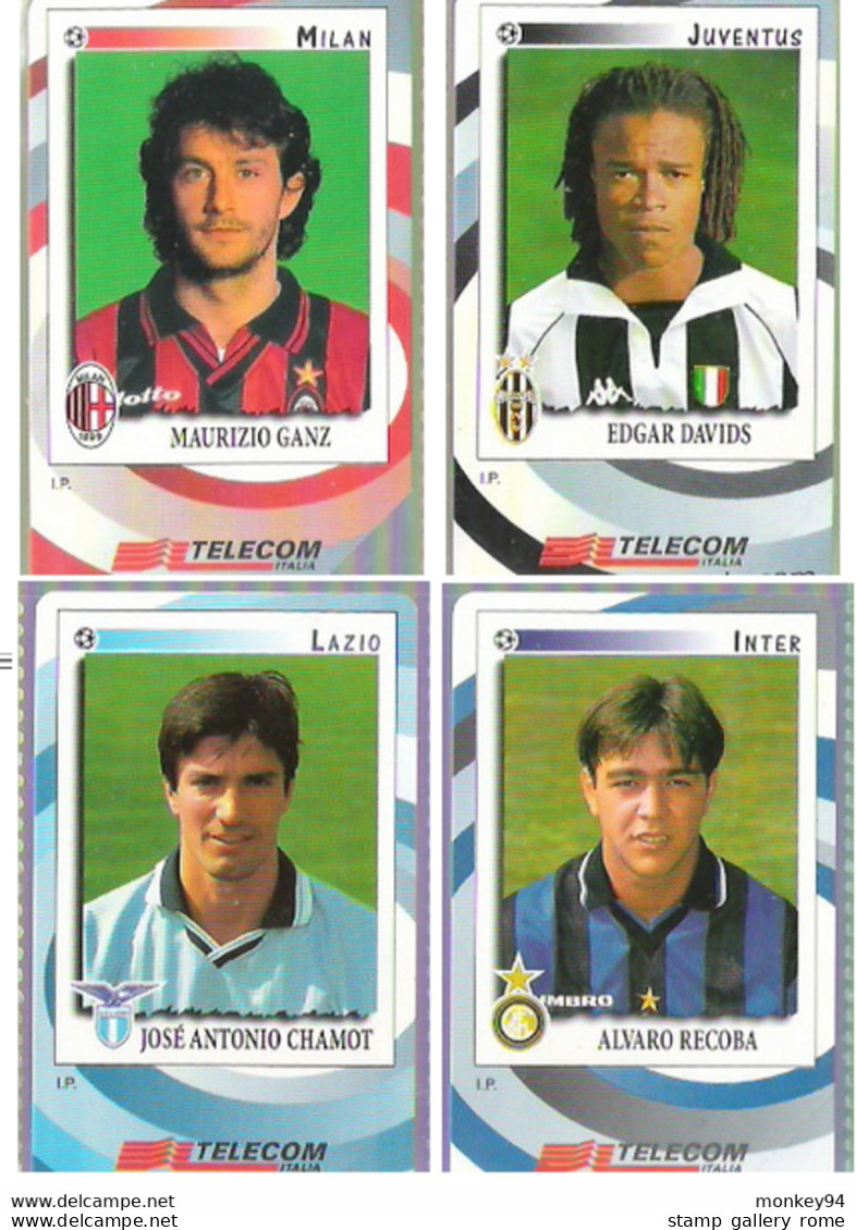 TELECOM - GLI INTROVABILI - PANINI  - CALCIATORI - SERIE USATA 4 VALORI   LIRE 5000 X 2 + 10000 X 2  - GOLDEN 821/824 - Öff. Sonderausgaben